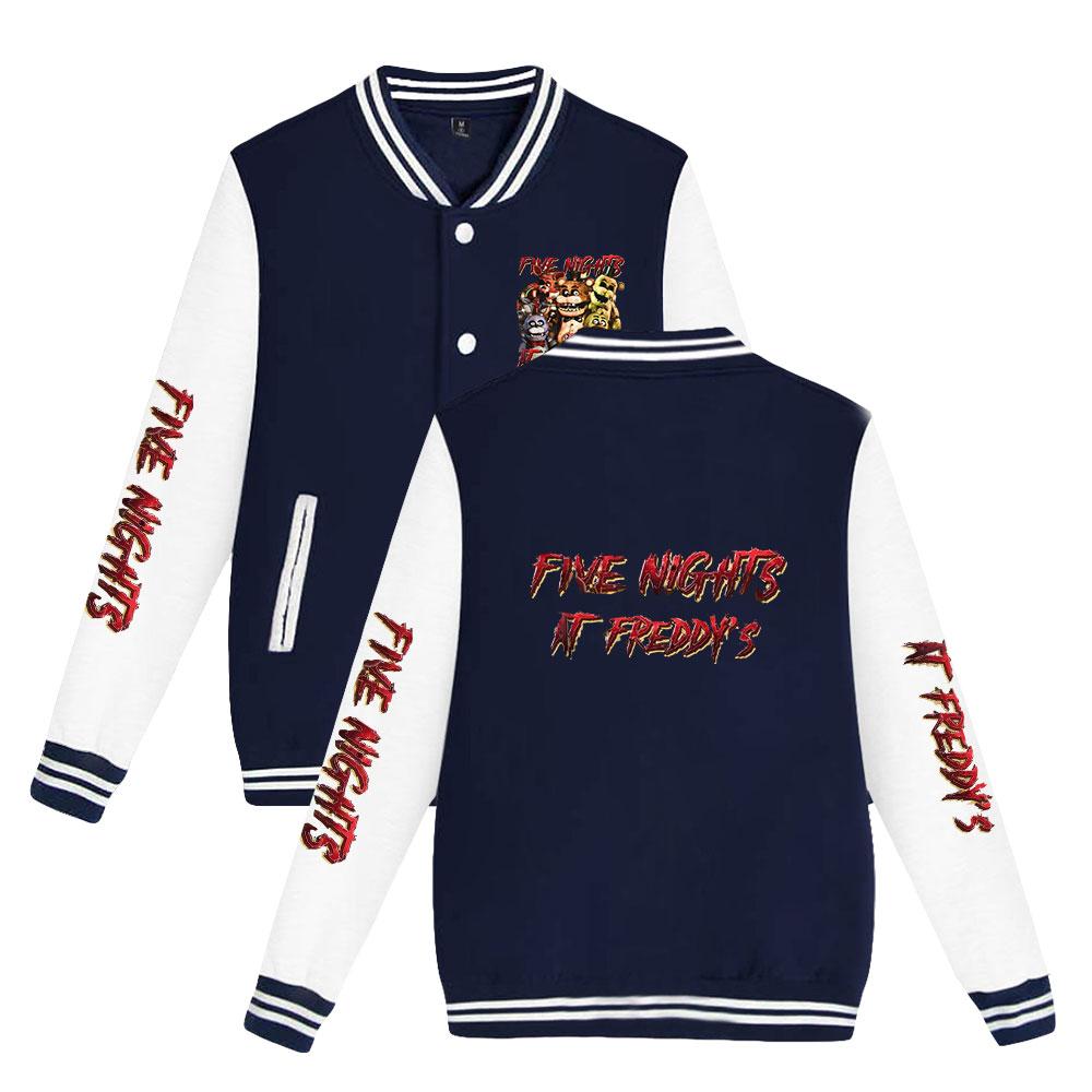 Moda unisex pentru fanii Five Nights At Freddy's Hanorac de baseball imprimat Femei Bărbați Jachete sport în aer liber