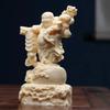 Copper Coin Maitreya Buddha Character Statue  Chinese God of Wealth -Home Office Feng Shui Mascot Laughing Buddha Statue