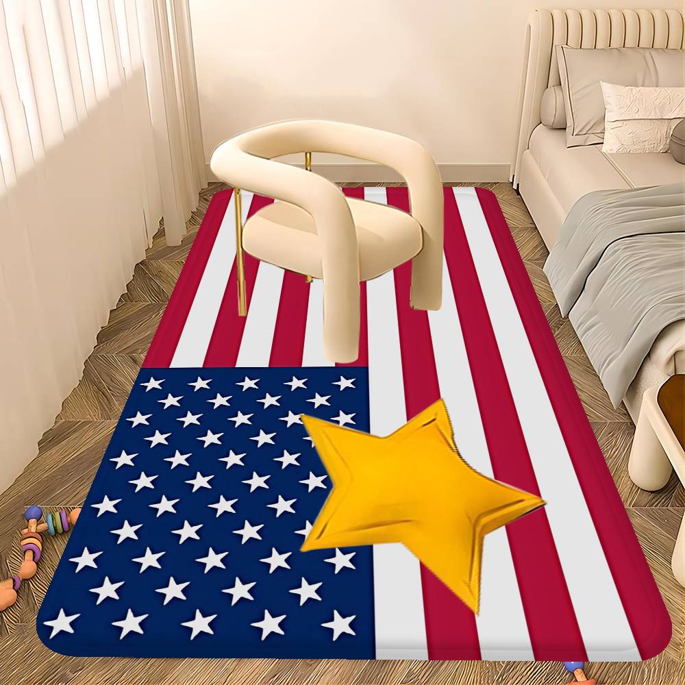 Popular Symbol American Flag Floor Mat Cheaper Anti-slip Modern Living Room Balcony Printed Bedside Mats
