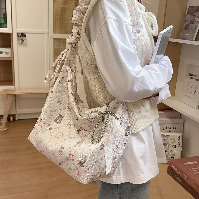 Cute Crossbody Bag Women's New Japanese Fashion Print Cloud Bag Lightweight and Versatile Shoulder Bag Student Shoulder Bag