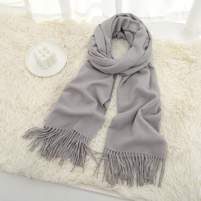 High Quality Cashmere Scarves Women  New Winter Thicken Warm Soft Pashmina Shawls Wraps Solid Female Wool Long Tassel Scarf