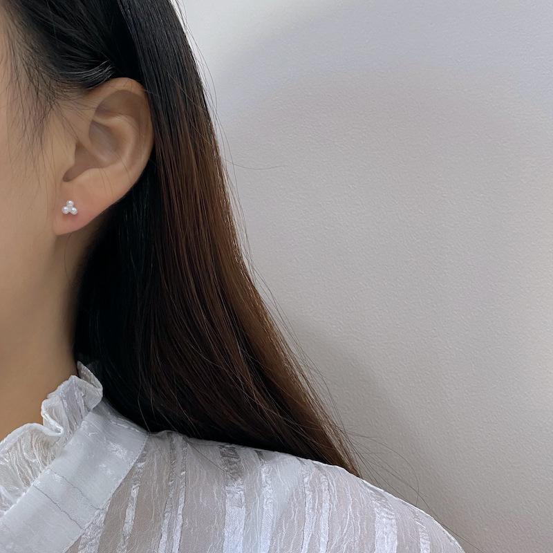 

1Set Delicate Pearl Stud Earring Set Simple Cute Korean Style Small Stud