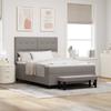 Upholstered Box Spring Bed with Adjustable Headboard Taupe 140 x 190 cm