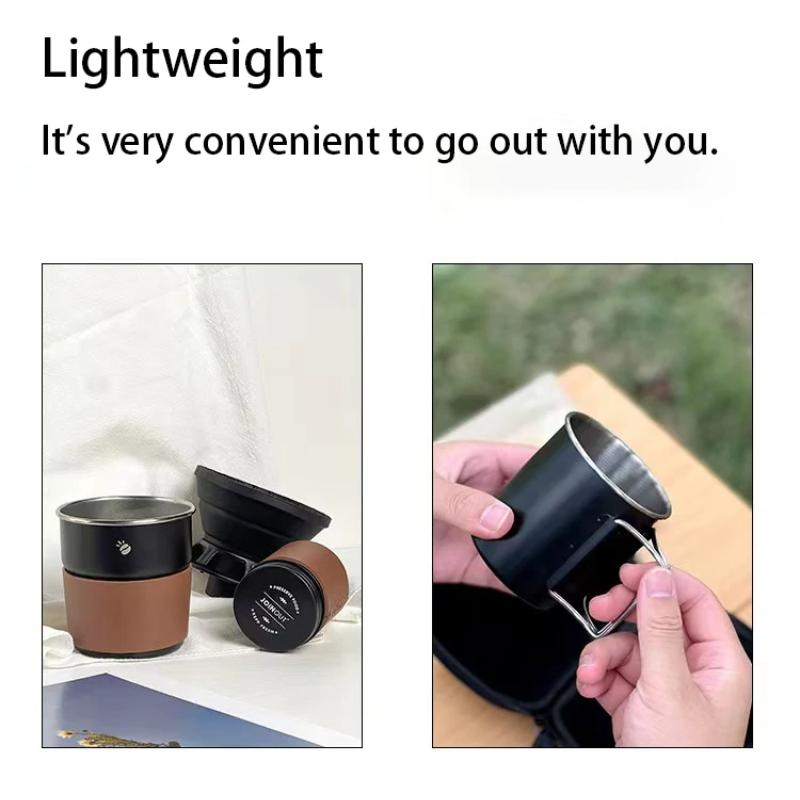 Outdoor Camping Kaffeebrühset, tragbare Silikonfilterbecher-Kombination