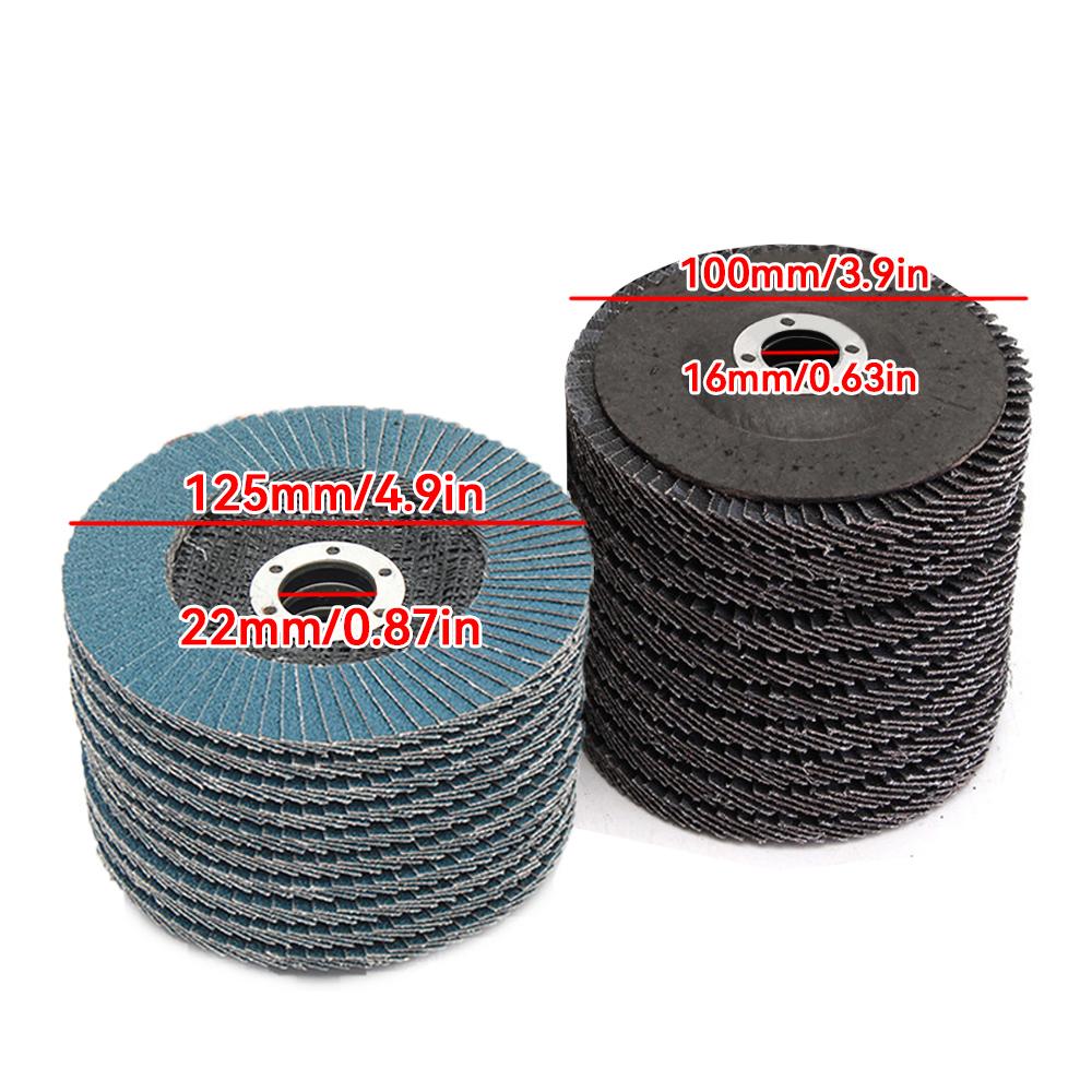 10Pcs 125mm Flat Flap Discs 5" 40/60/80/120Grit Angle Grinder Sanding Discs Grinding Wheels Angle for Metal Wood Polishing