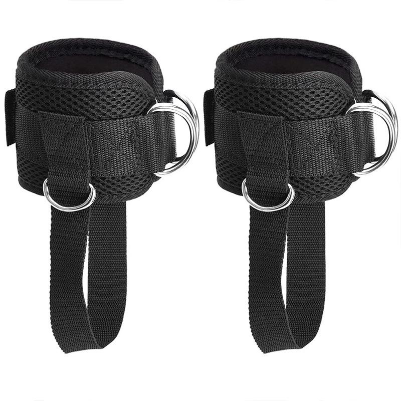 2Piece Fitness Adjustable Ankle Straps 4 D-Rings for Cable Machines Comfort Fit Neoprene Ankle Sleeves Booty Building Workout Trainer