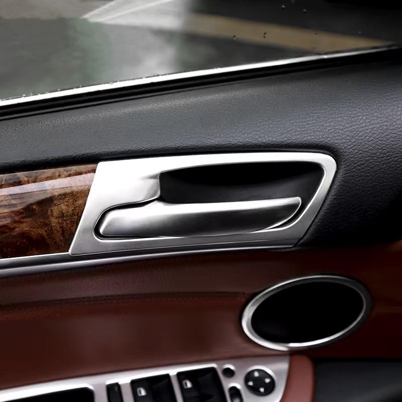 Stainless Steel Car Door Handle Frame Trim Decorative Cover For BMW X5 E70 X6 E71 Interior Doorknob Auto Accessories Sticker