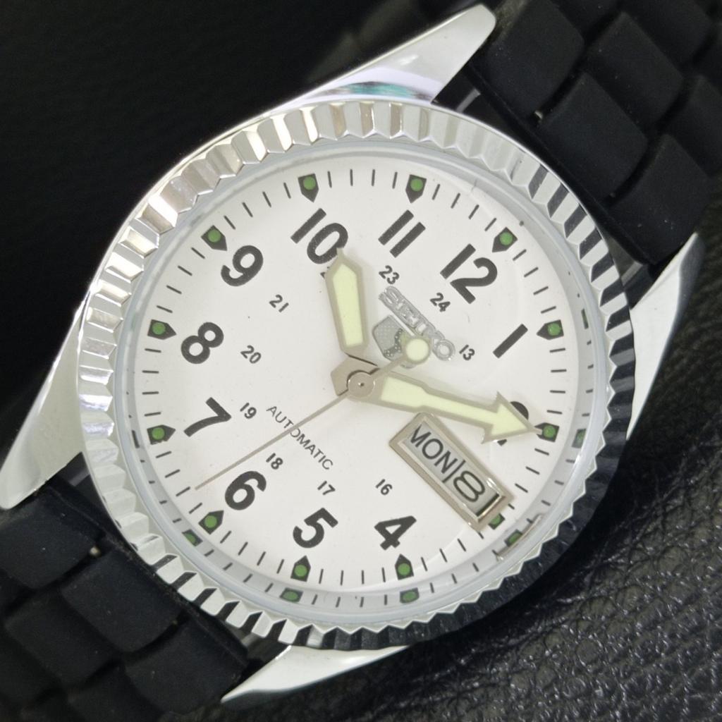 

VINTAGE REFURBISHED SEIKO 5 AUTOMATIC 6309A JAPAN MENS WHITE WATCH a441629-1 Sk-a441629