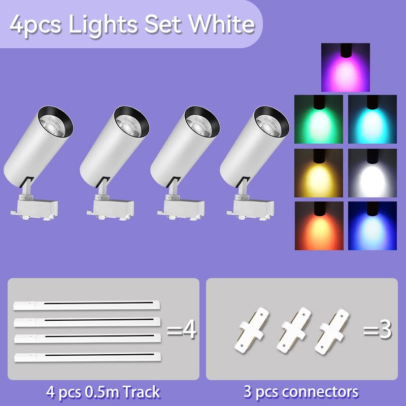 Track Light LED RGB Color Set Stage Lighting Fixture Lamps 220V Rail Ceiling Spot Led Disco Lights Decoration Bedroom Track Lamp