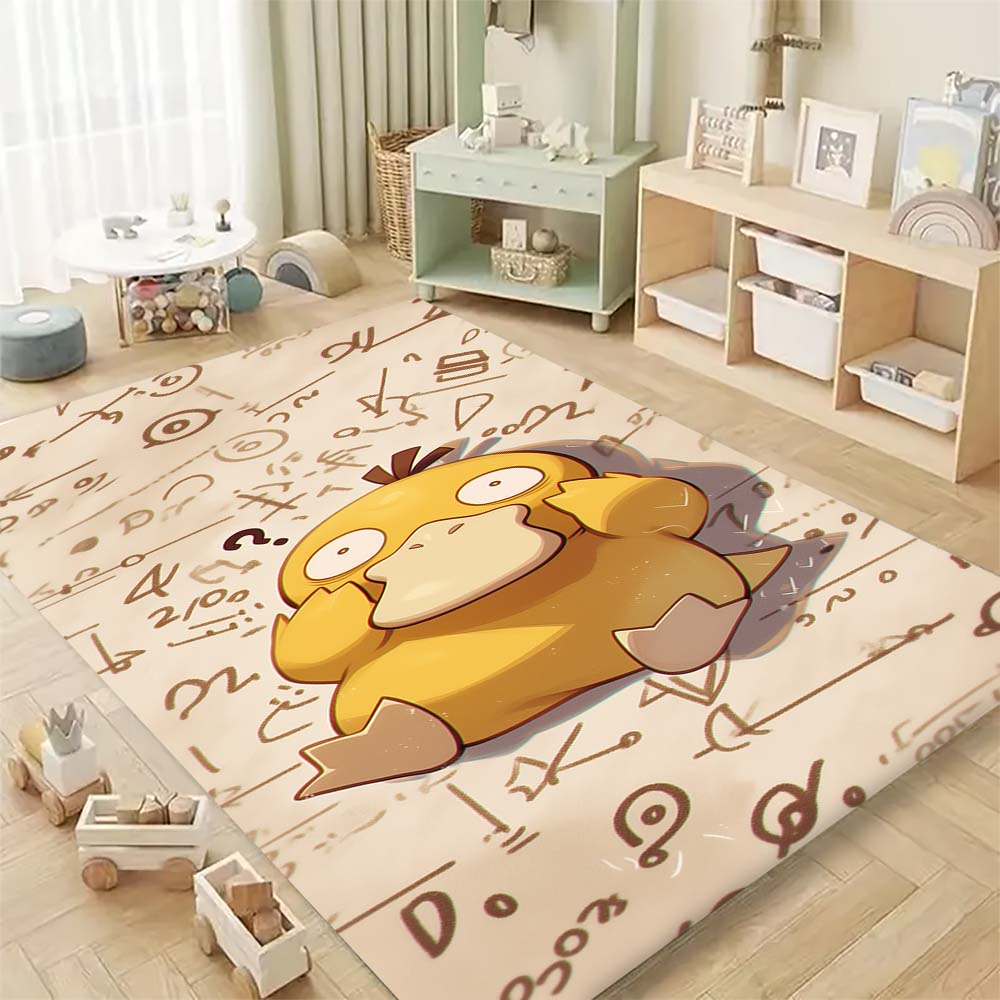 Pokemon Enton Süßer Teppich Schönes Cartoon-Enten-Design Waschbarer Anti-Rutsch-Teppich für Kinderzimmer