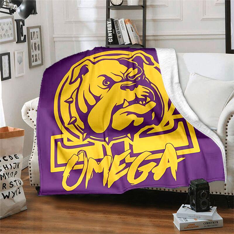 1pc Blanket Omega Psi Phi logo1 Print Design, Lightweight Blanket for Sofa, Bed- Soft &Warm, Gift for All Seasons like Christmas, Halloween