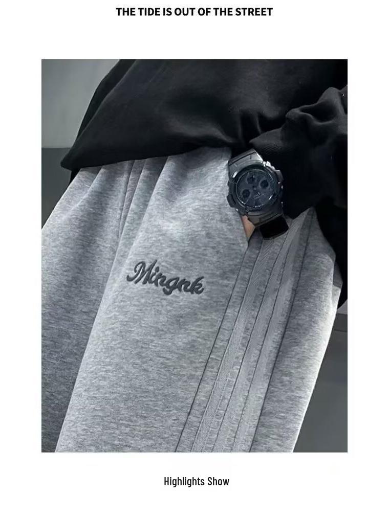 Boys' Casual Sports Sweatpants, 2025 Spring/Autumn Collection, Thickened Velvet, Loose Fit for Youth