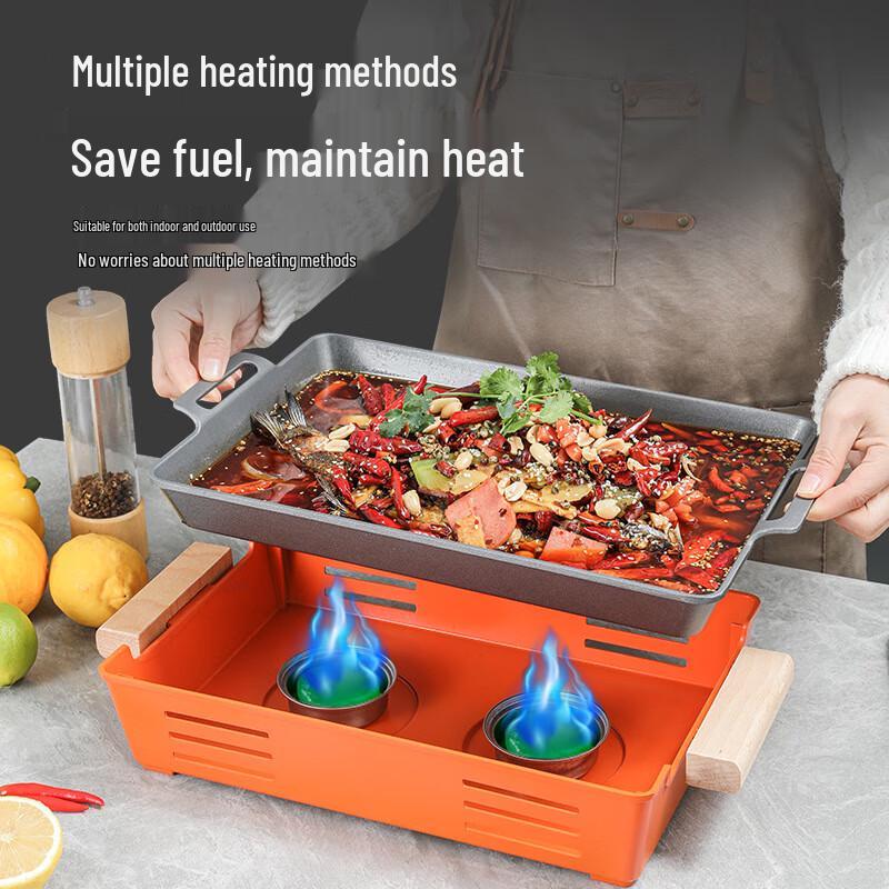 ZISIZ Commercial Aluminum Non-stick Grill Fish Pot