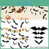 Paquete de Decoración de Pegatinas de Murciélago 3D para Halloween, Paquete de 12 Pegatinas de Murciélago de PVC para Decoración de Casa Embrujada
