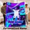 Custom Name Jude Bellingham Flannel Throw Blanket Personalized Text Soft Blanket Bed Sofa Gift