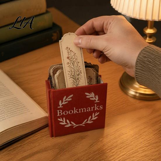 Bookmark Holder for Reading Enthusiasts Book Shape Pen Holder, Retro Literary Style Organizer, Durable Desktop Office PLA Stationery Storage