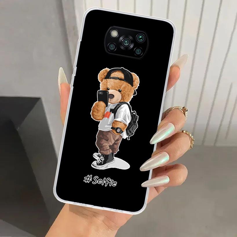 Fashion Brand Bear Phone Case for Xiaomi Poco X5 X6 X7 Pro F7 Ultra M7 Redmi 15 15C 13 13C 12 12C 10 10A 10C 9 9A 9C 9T Shell Po