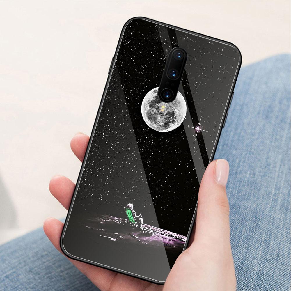 For Oneplus 7pro Case Glass Back Cover Spaceman Moon Oneplus Coque 6t Case for Oneplus 1+ 5 5T 6 Oneplus 6 6t 7 Pro