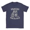 Humorous Snacks Make Me Nicer Raccoon Animal Sarcastic Saying Raccoon TShirts for Unisex Crew Neck Cotton T Shirt