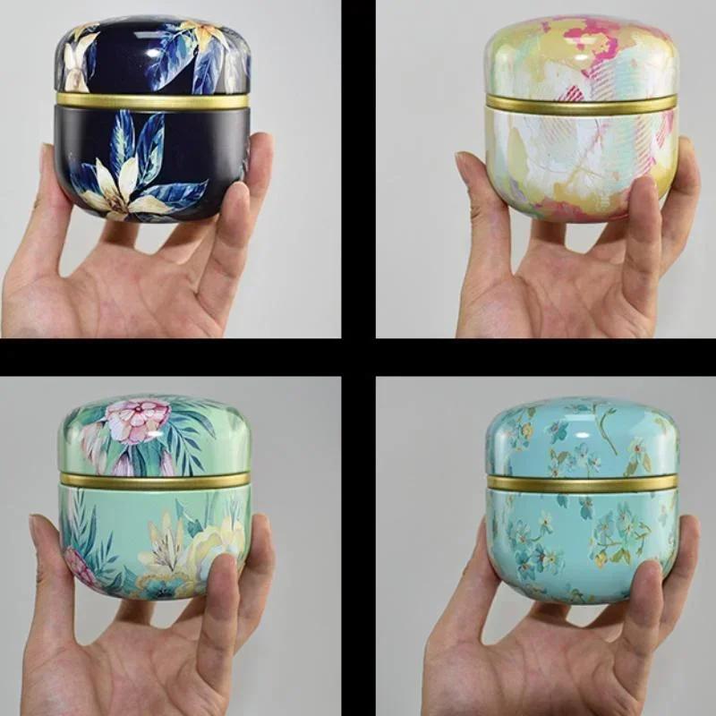 New Portable Retro Metal Tea Can Chinese Candy Coffee Bean Tea Bag Sealed Moisture-proof Container Personalized Storage Supplies