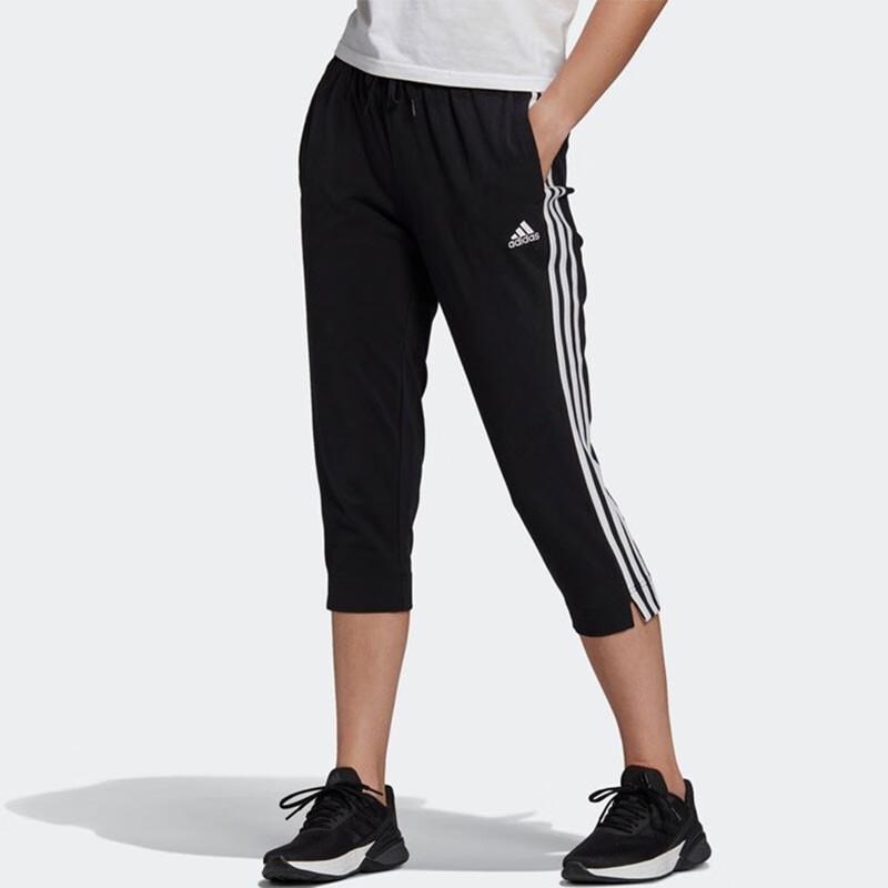 Adidas Neo Breathable Casual Three-Quarter Knitted Sports Pants Women Pants Black GJ5355