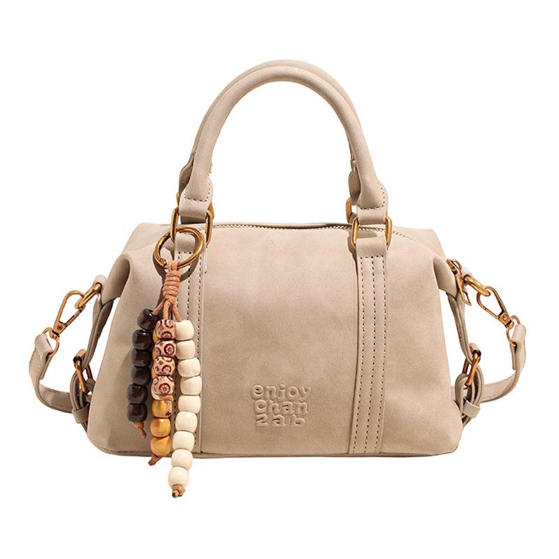 

2025 Ретро Минималистичная Женская Сумка Кроссбоди для Поездок - Универсальная, Модная, Повседневная Сумка-Подушка бежевый