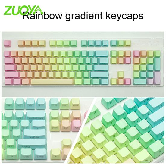

ZUOYA 104 клавиши, колпачки для клавиш, устойчивые к маслам, грязеотталкивающие, сменные PBT, градиентные, радужные, механическая клавиатура, игровые колпачки для клавиш