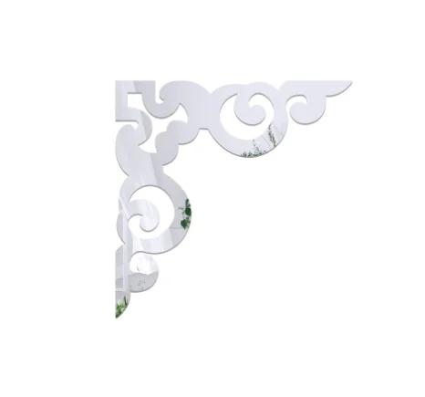 Adesivo Specchio Acrilico 3D Wallsticker 4 Pezzi Specchio Autoadesivo Dorato Adesivo Decorazione Angolo Mobile Decorazione Mobili