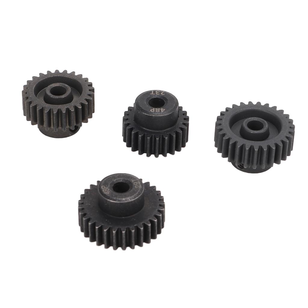 4Pcs RC Motor Pinion Gear 48P 23T 25T 27T 29T Rustproof Metal 48P Pinion Gear Set for 1 10 RC 3.175mm Motor