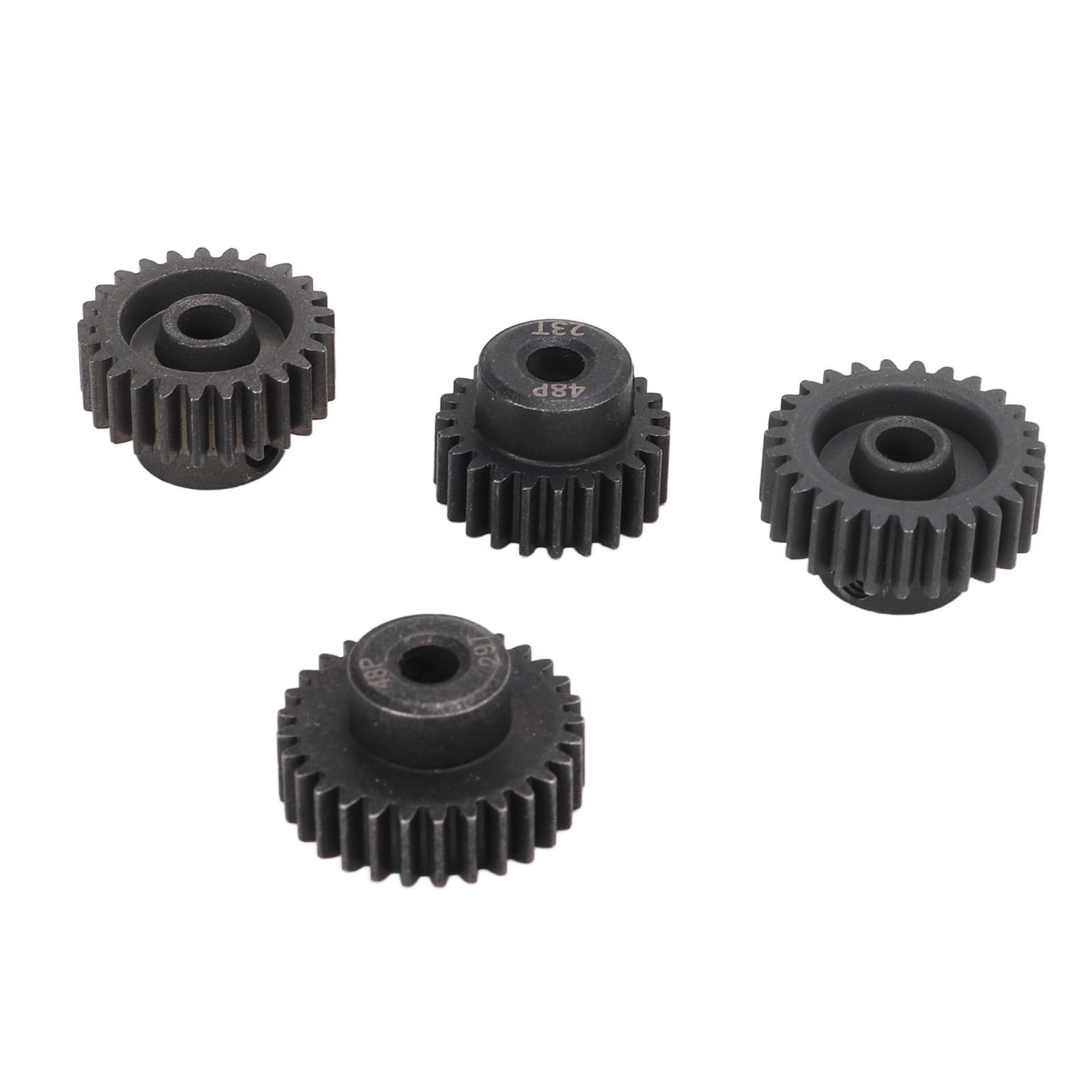 

4Pcs RC Motor Pinion Gear 48P 23T 25T 27T 29T Rustproof Metal 48P Pinion Gear Set for 1 10 RC 3.175mm Motor