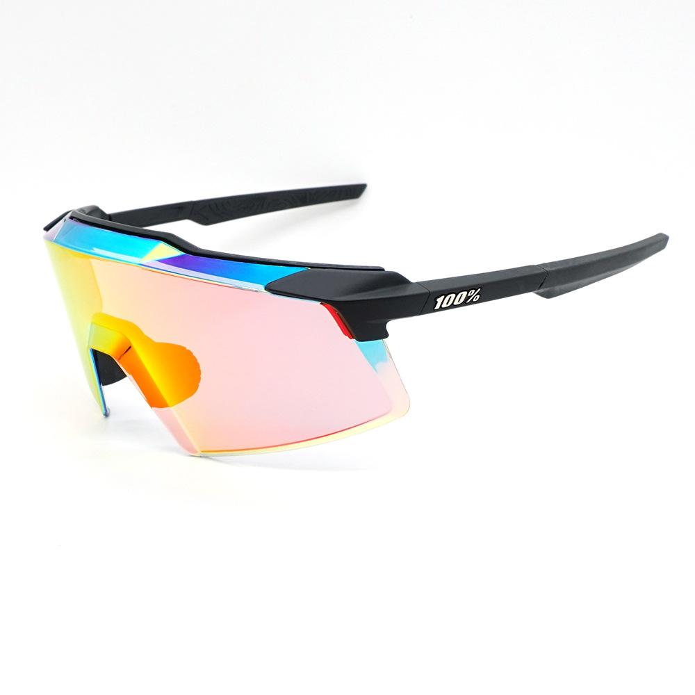 

New100100% Cycling Glasses3D Molded outdoor windproof sunglasses for road and mountain biking goggles 01 Orange/Black Frame (Si
