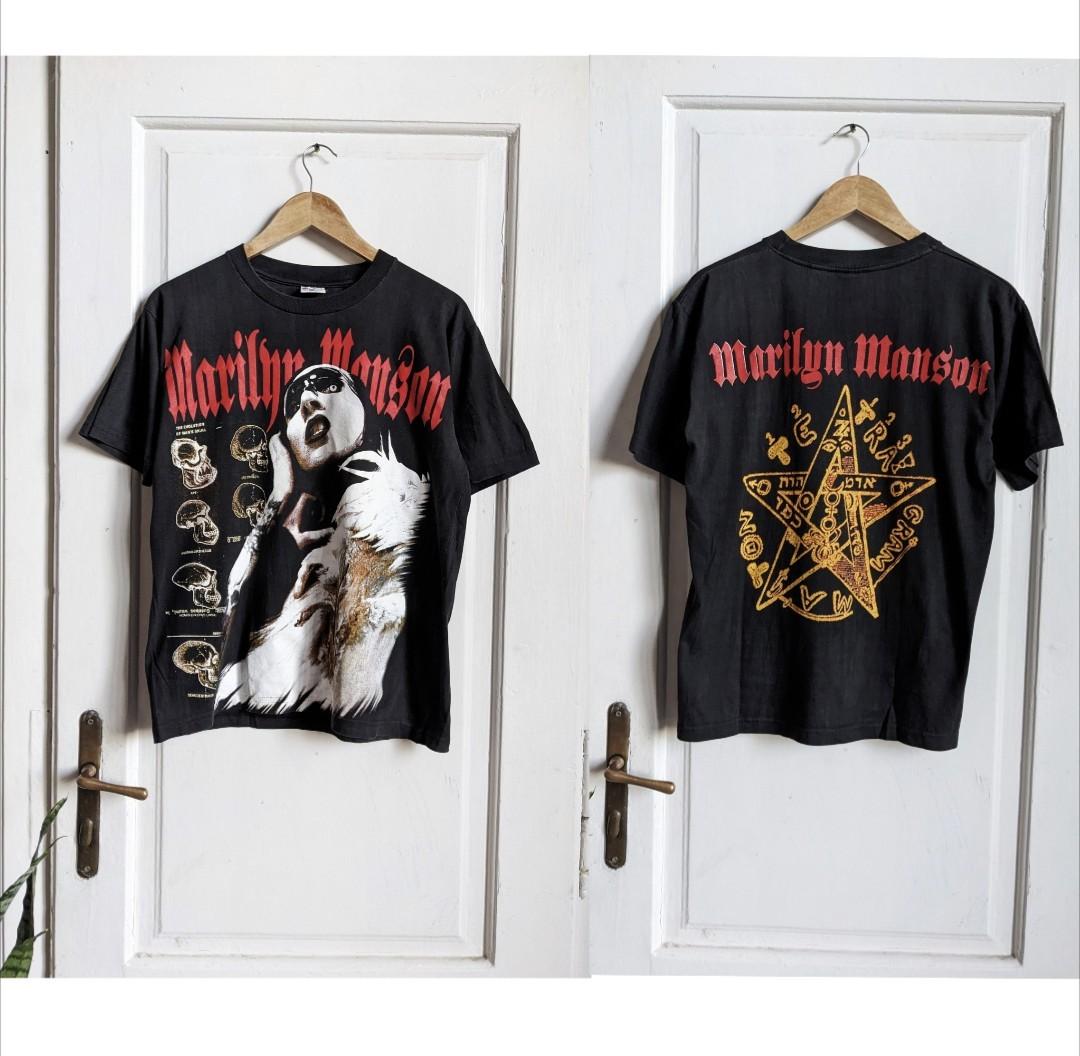 Vintage Marilyn Manson Merch The Evolution Of Mans Skull T-Shirt XXXXL
