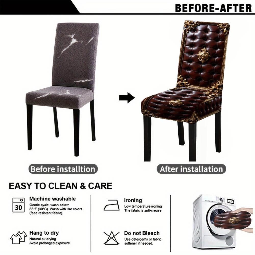 4 6 Pcs Tufted Stretch Dining Chair Covers Decorative Slipcover Protector For Home Hotel Restaurant