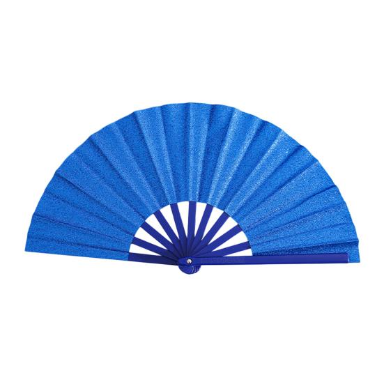 

Glitter Folding Fan Plastic Ribs Hand Held Fan Portable Summer Fan Decoration Dance Performance Props Party Accessories королевский синий