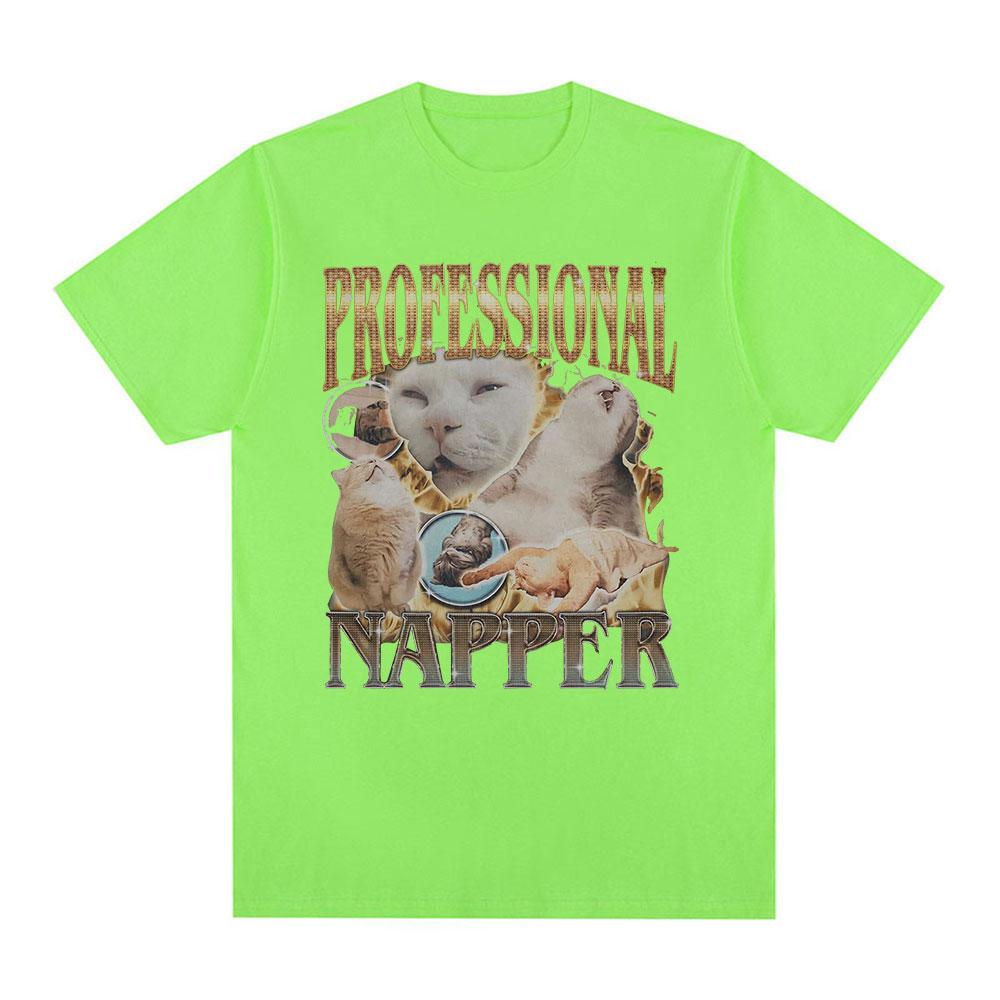 

Профессиональный Соня Забавная Мем Футболка с Котом Мужская Женская Повседневная Хлопковая Футболка Оверсайз Модная Винтажная Футболка с Круглым Вырезом Уличная Одежда 4XL