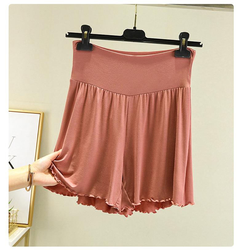 

Modal Summer Shorts Sleep Bottoms Women Pure Color Casual Sleepwear Pants Loose Short Home Wide Leg Pants 3XL коралові червоний колір