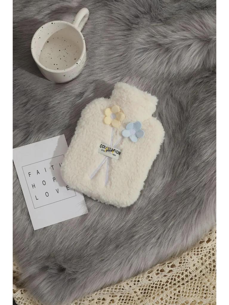 Gumová termoláhev s vysokou hustotou a roztomilým plyšovým potahem - přenosné teplo pro miminka a studenty