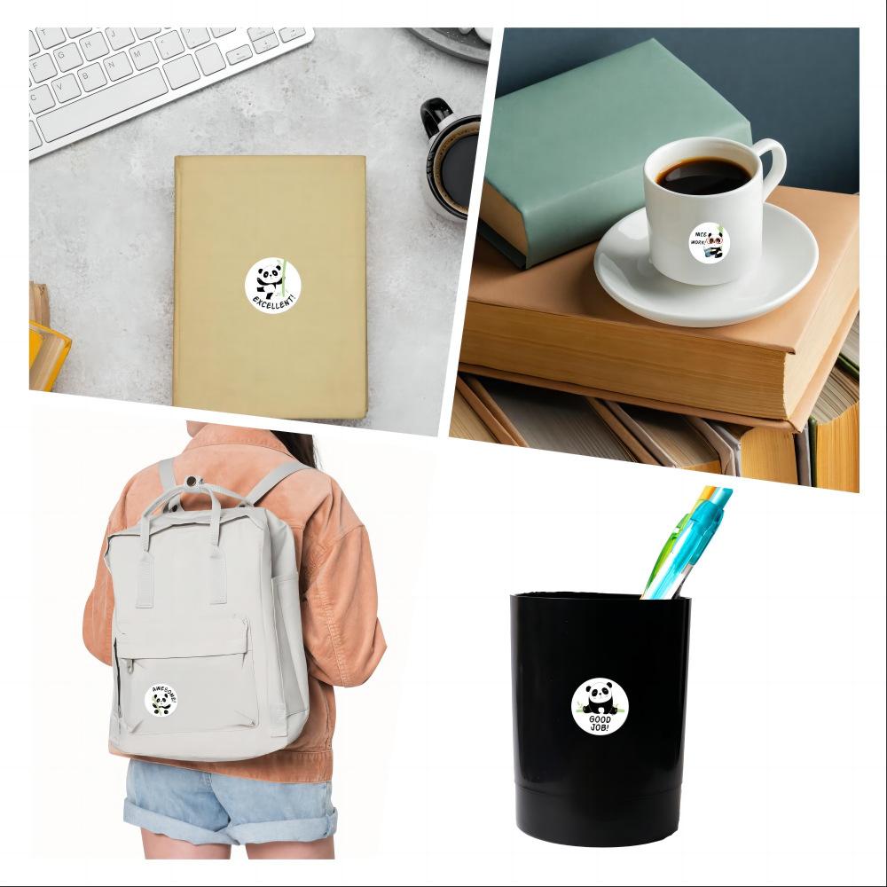 500 de bucăți 2,5 cm etichete autocolante drăguțe cu animale panda rolă pentru plicuri încurajează lauda recompensă student de lucru papetărie etichetă de sigiliu