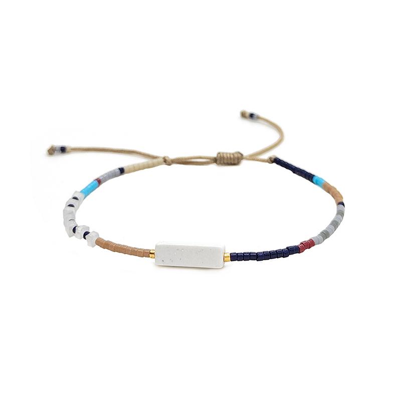 Bracelet Boho Minimalist Dainty Glass Beads Jewelry Stone Charm Bracelets For Women Men Vintage Pulseras Femme