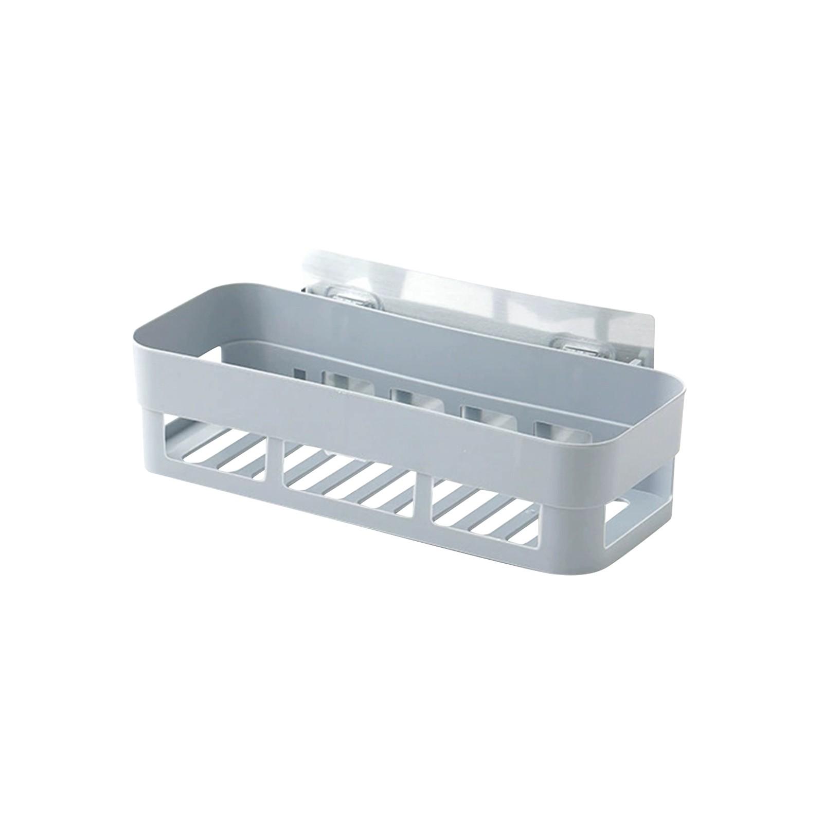 Полка для кухни в ванной, пластиковая присоска, неперфорированная самоклеящаяся полка для ванной One Size