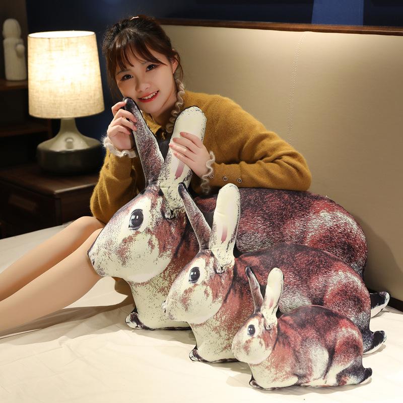 Simulation Animal Rabbit Squirrel Throw Pillow Plush Toy Doll Duck Owl Doll Sofa Pillow Birthday Gift