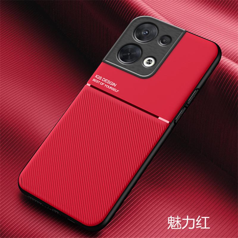 Für Hülle Oppo Reno 8 Hülle PU Weichleder Magnetische Autohalterungsplatte Handyhülle Für Oppo Reno 8 Pro Reno8 Pro+ Plus 5G Rückseite