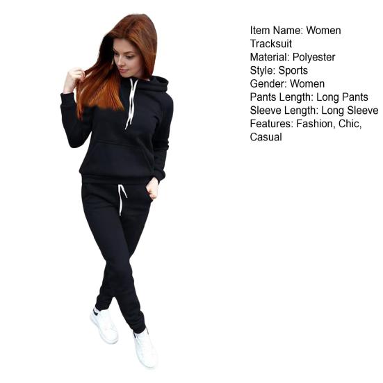 2 Piece Outfits for Women Long Sleeve Pullover Hoodie Sweatshirts Jogger Pants Set Fall Casual Tracksuit Lounge Set