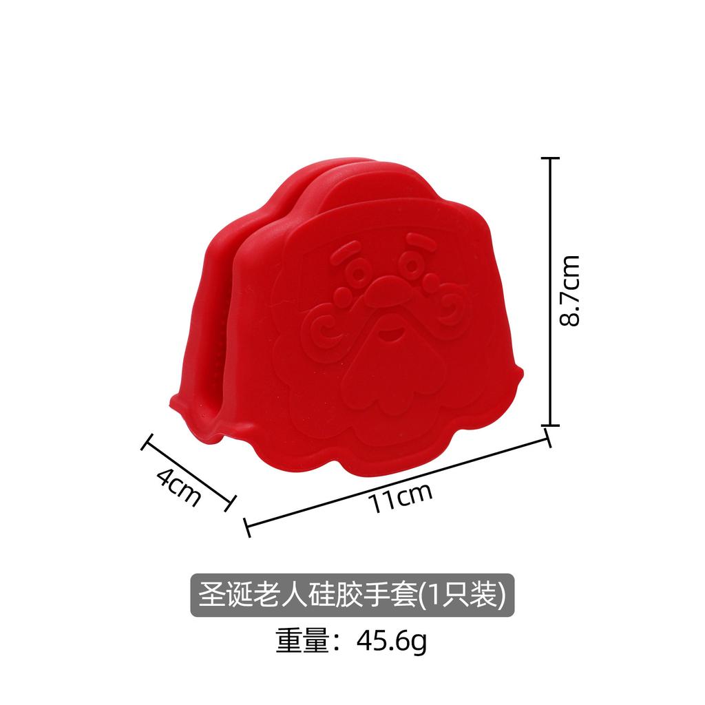 Christmas New Silicone Anti-scalding and Non-slip Gloves, Oven Microwave Oven Hand Clips, Kitchen Baking Silicone Heat Insulation Clips