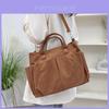 Corduroy Shoulder Tote Bag For Women Large Capacity With Zipper Closure For Daily Use