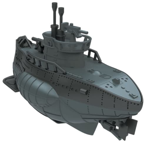 

Doyusha Deformed Plastic Model Series Military U-05 Submarine with Combatant Figure (Gray) Pre-Colored Plastic Model DPM-SbM-2