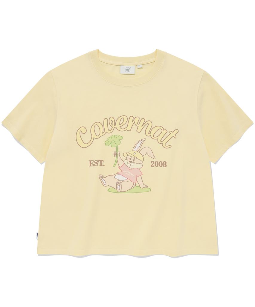 COVERNAT WOMAN Sitting Clovern T-Shirt Light Yellow