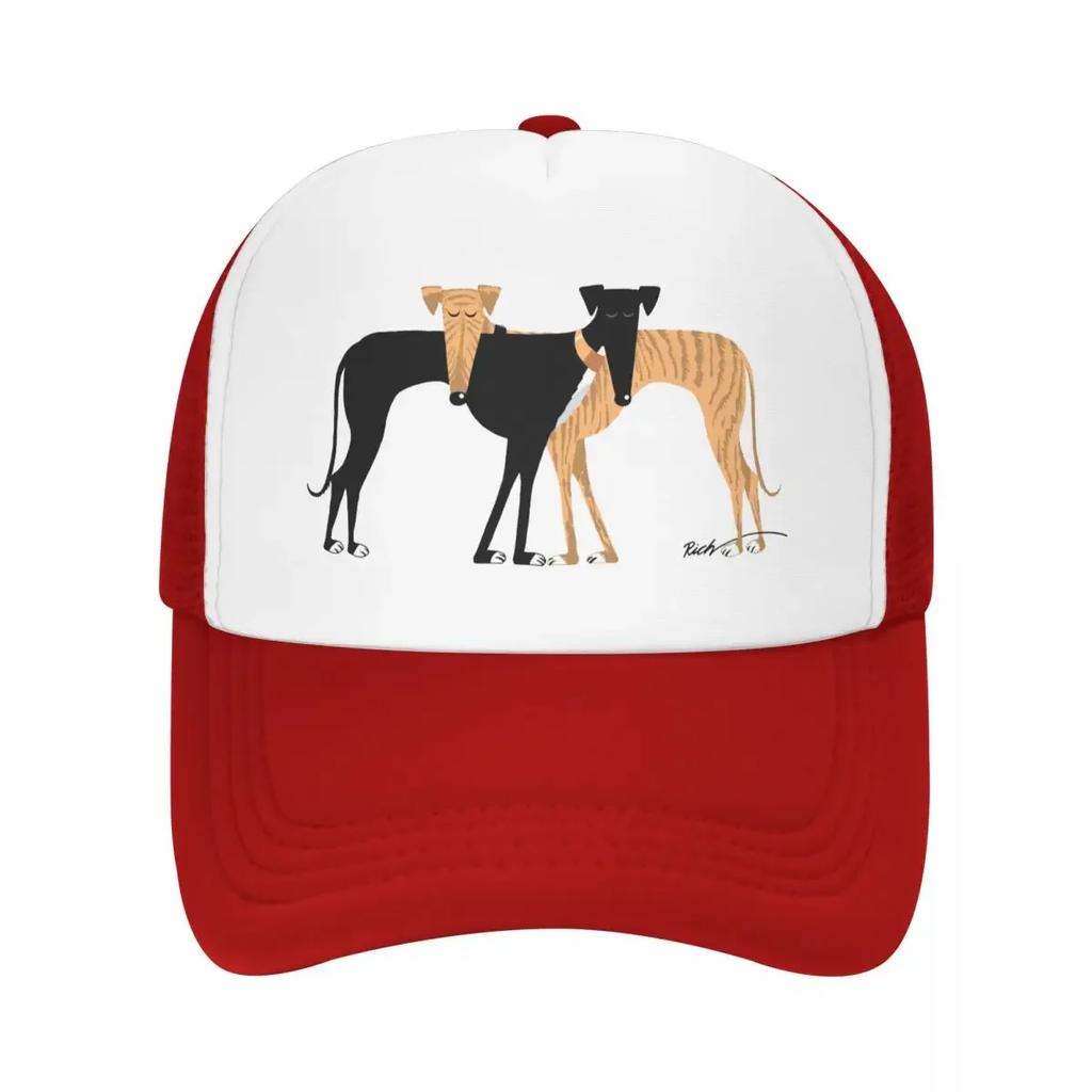 Custom Greyhound Dog Trucker Hat Unisex Women Adjustable Unisex Head Rest Brindle Hound Baseball Cap Spring Dad Hat