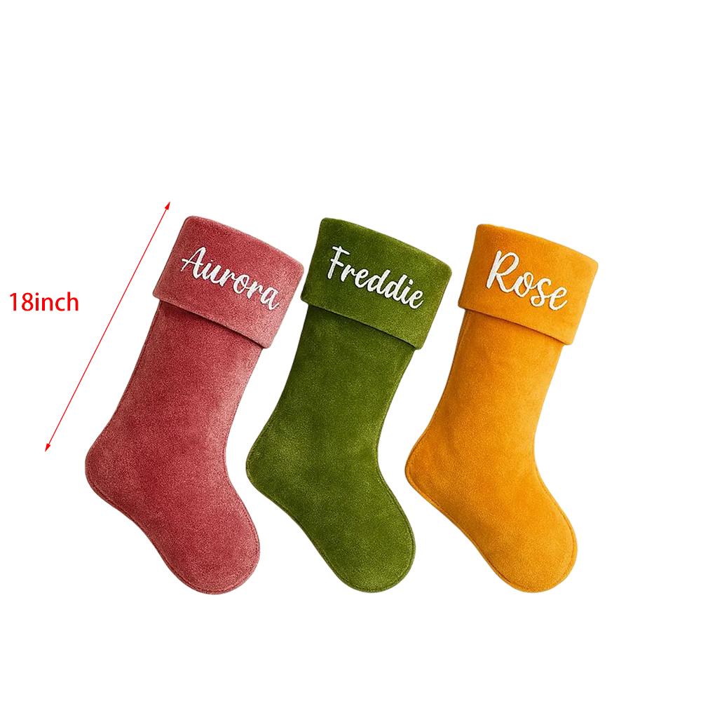 Custom Name Velvet Christmas Stocking New Year Supplies Merry Xmas Eve Present Holiday Mantel Decor Stocking Stuffers Kid Gift