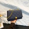 Fashionable Denim Women's Crossbody Bag Vintage Blue Quilted Chain Shoulder Bag